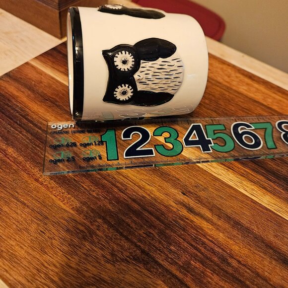 Kate Willaims global designs connections 3D black and white owl mug - Picture 5 of 6